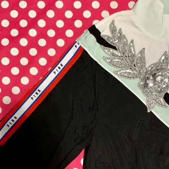 NWT Victoria’s Secret PINK Rare Windbreaker Anorak Jacket Bling Sequins XS/S - Picture 8 of 11